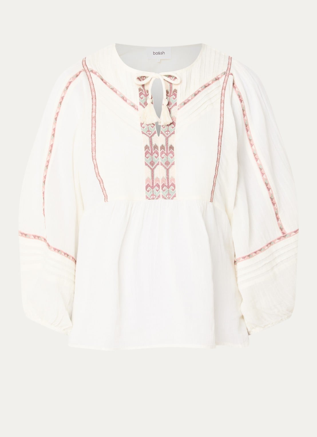 ba&sh Poeme tuniek met print - voorkant gebroken wit