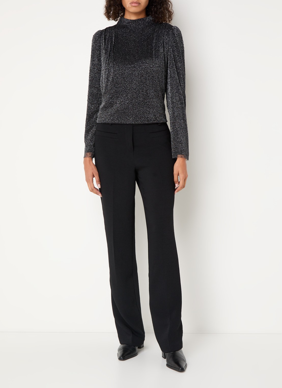 ba&sh Raba top met lurex en strass - voorkant 4 zwart