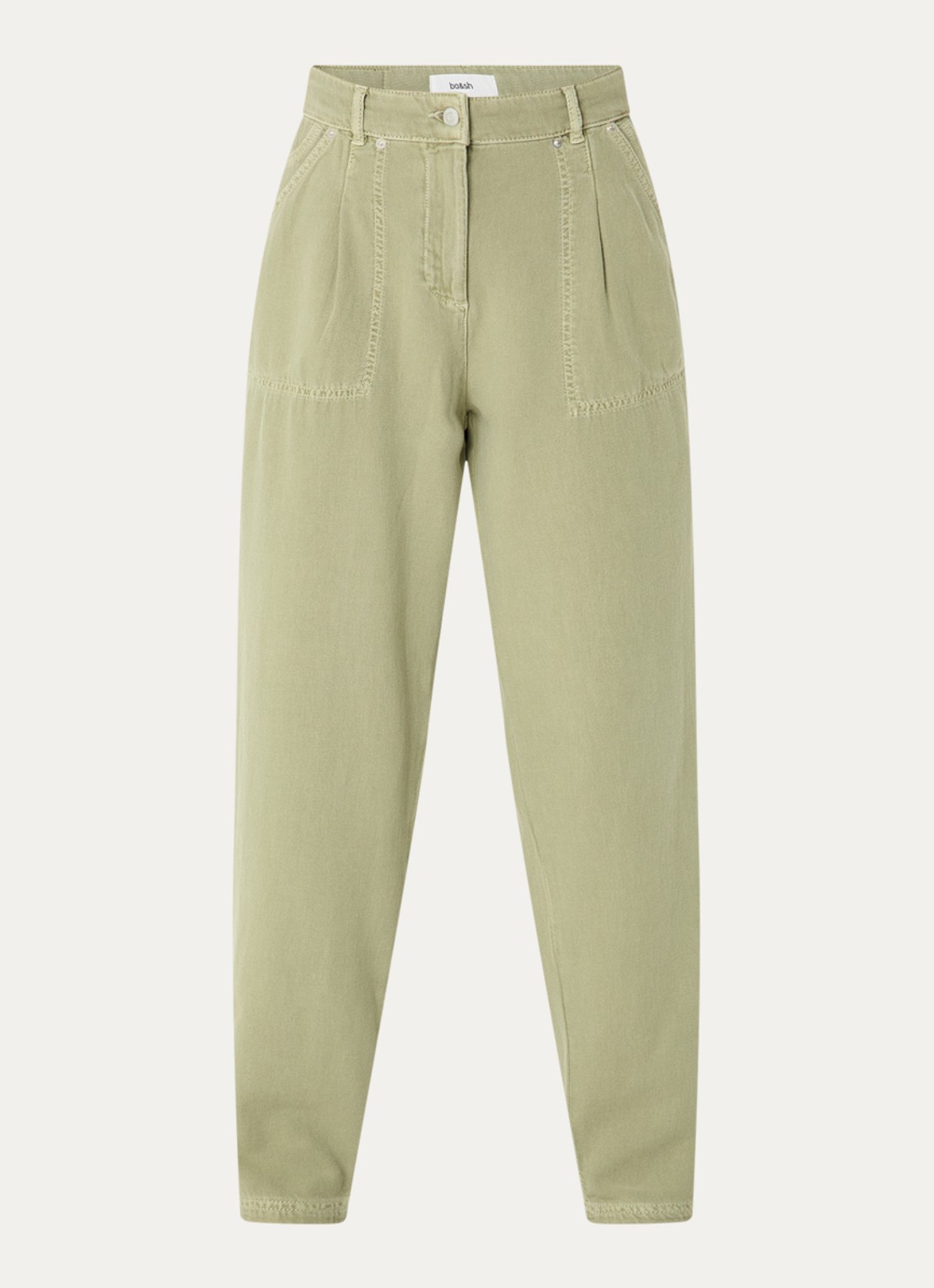 ba&sh Raja mid waist loose fit broek met steekzakken - voorkant 4 olijfgroen