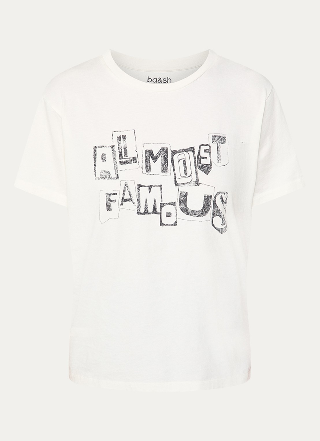 ba&sh Ralfa T-shirt met print - voorkant 2 gebroken wit