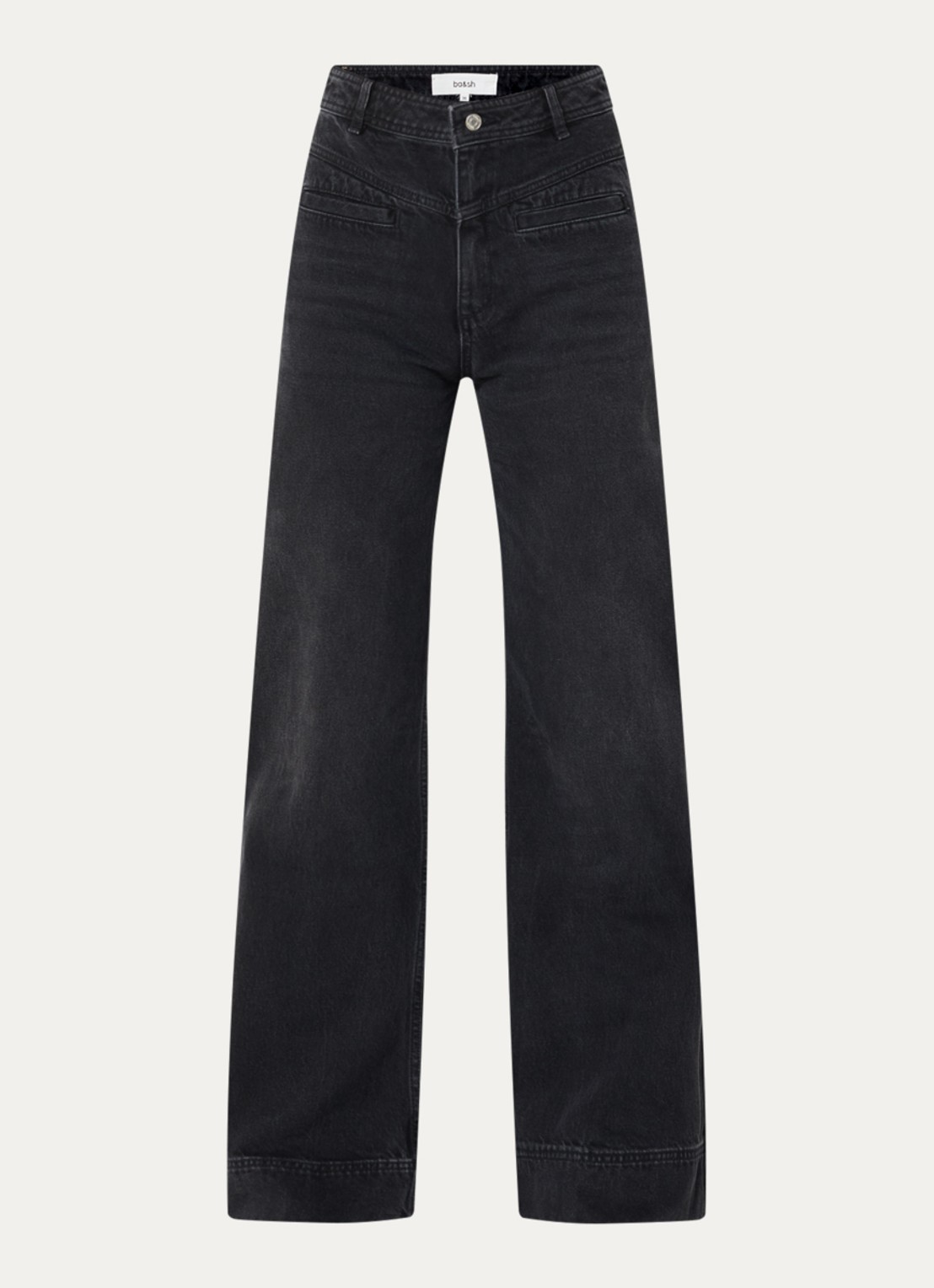 ba&sh Ranja high waist flared jeans met gekleurde wassing - voorkant 2 zwart