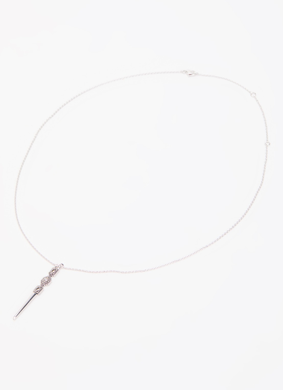 ba&sh Rene ketting met kristal - detail zilver