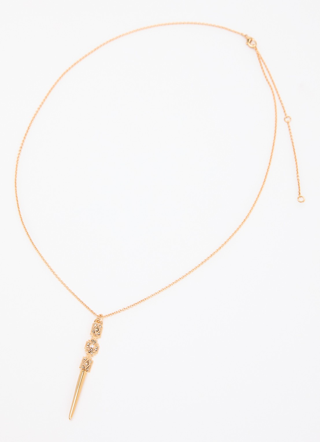 ba&sh Rene ketting met kristal - detail goud