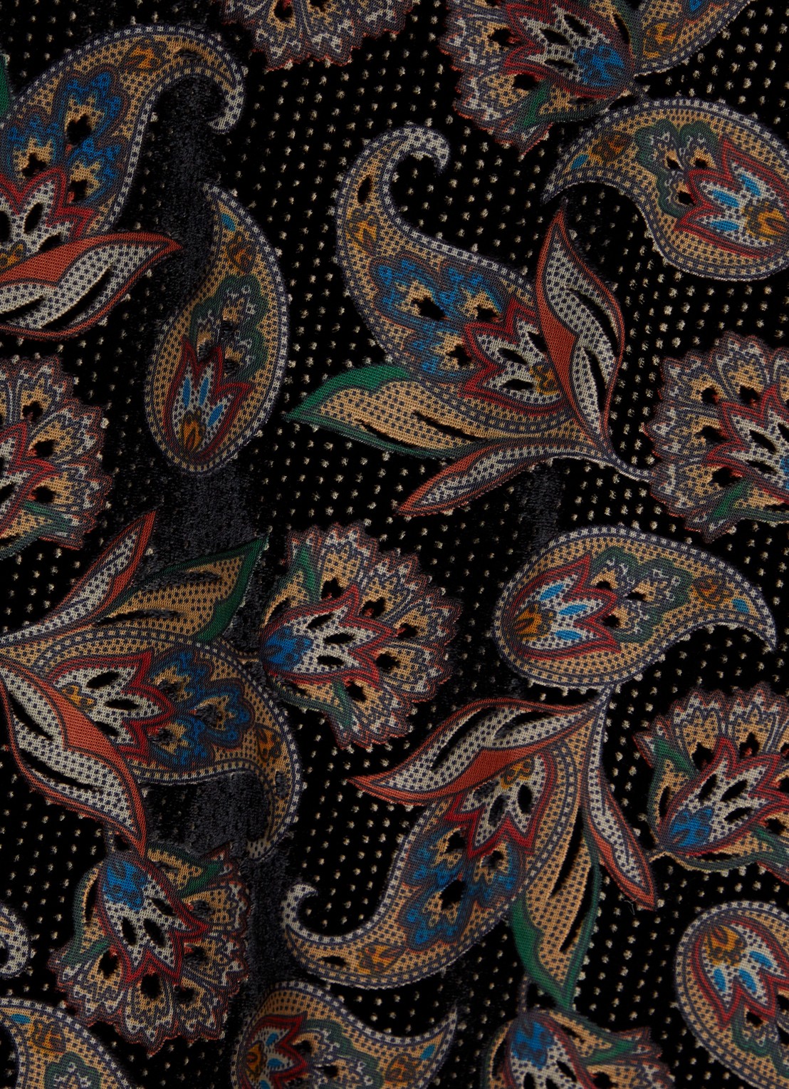 ba&sh Roane midi tuniekjurk met paisley dessin - detail 3 zwart