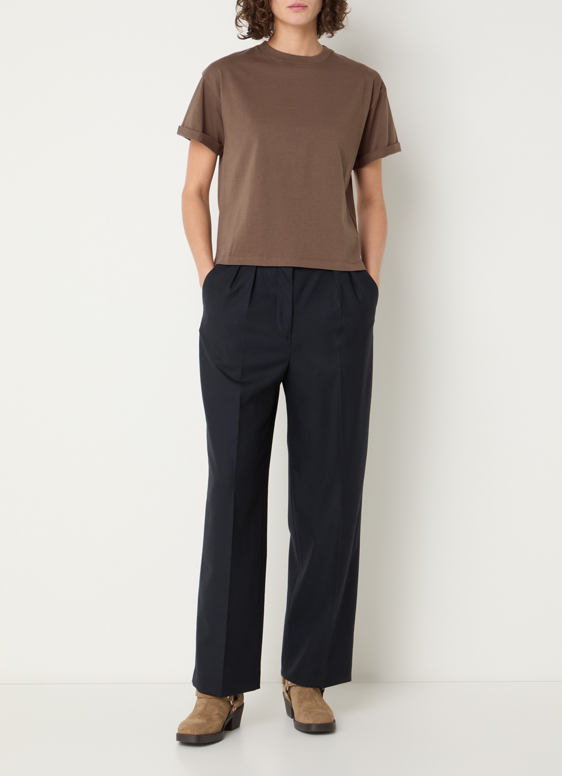 ba&sh Rosie T-shirt met ronde hals - voorkant 4 bruin