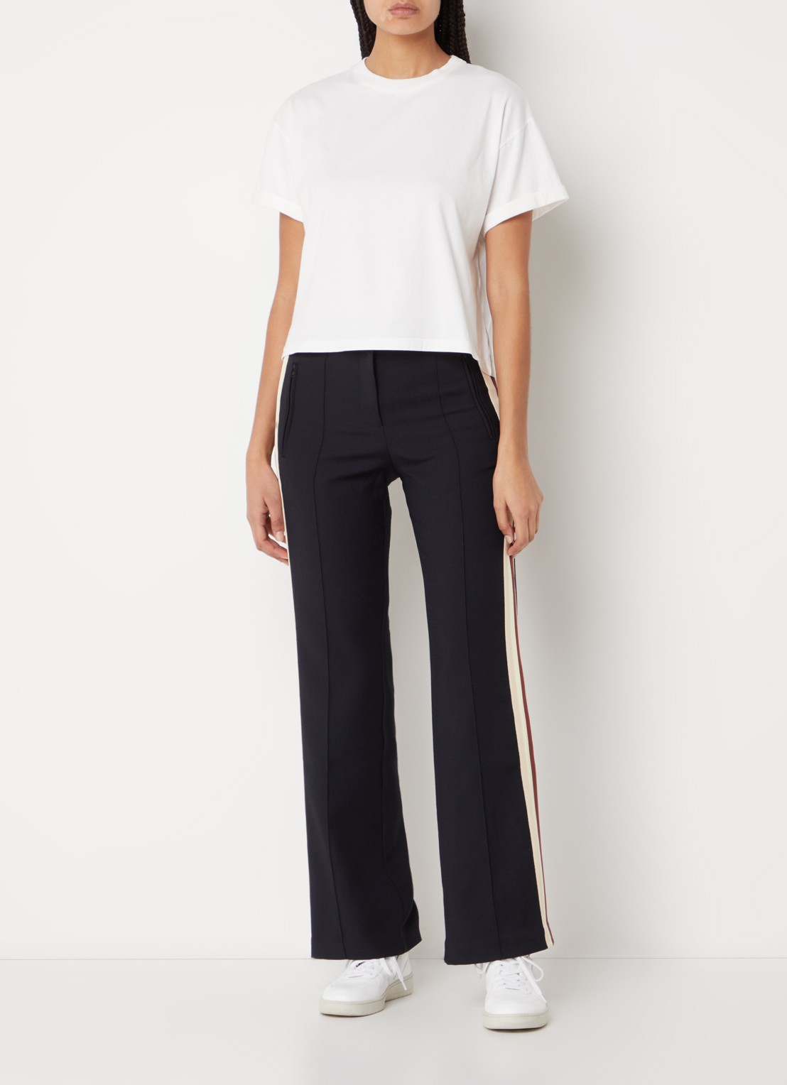 ba&sh Rosie T-shirt met stretch - voorkant 2 gebroken wit