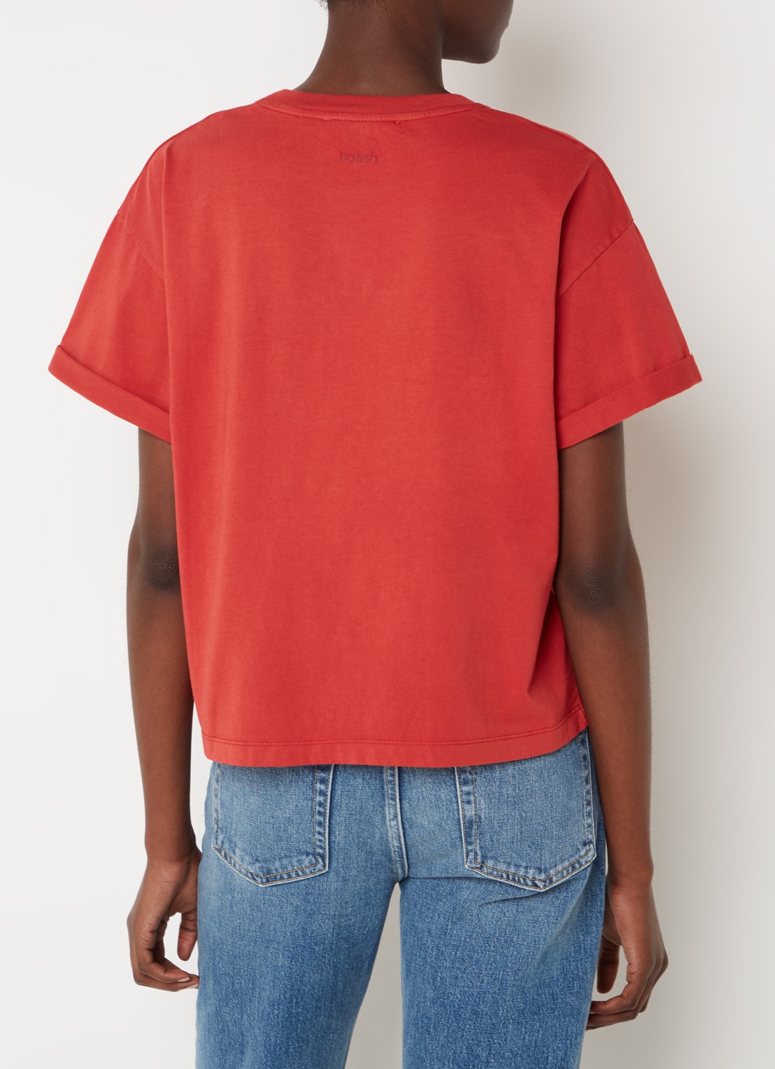 ba&sh Rosie T-shirt met stretch - achterkant 3 steenrood