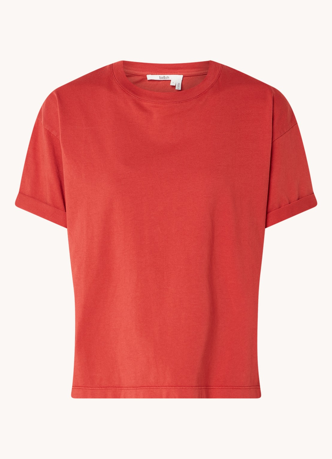 ba&sh Rosie T-shirt met stretch - voorkant steenrood