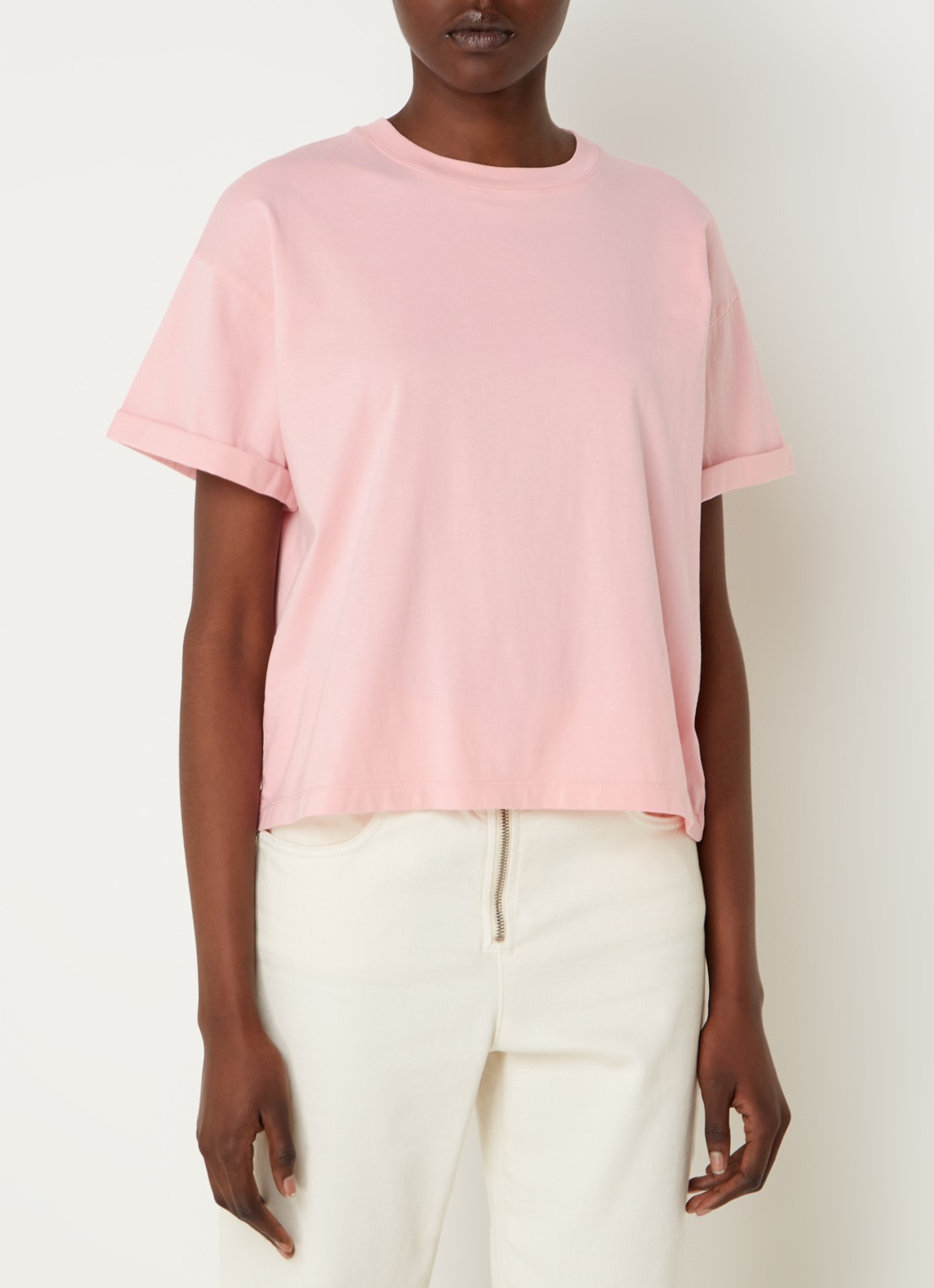 ba&sh Rosie T-shirt met stretch - detail 2 roze