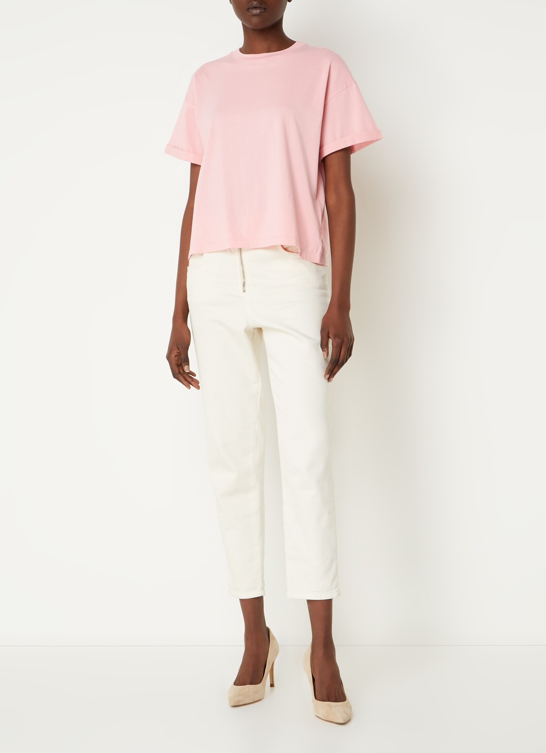 ba&sh Rosie T-shirt met stretch - voorkant 4 roze