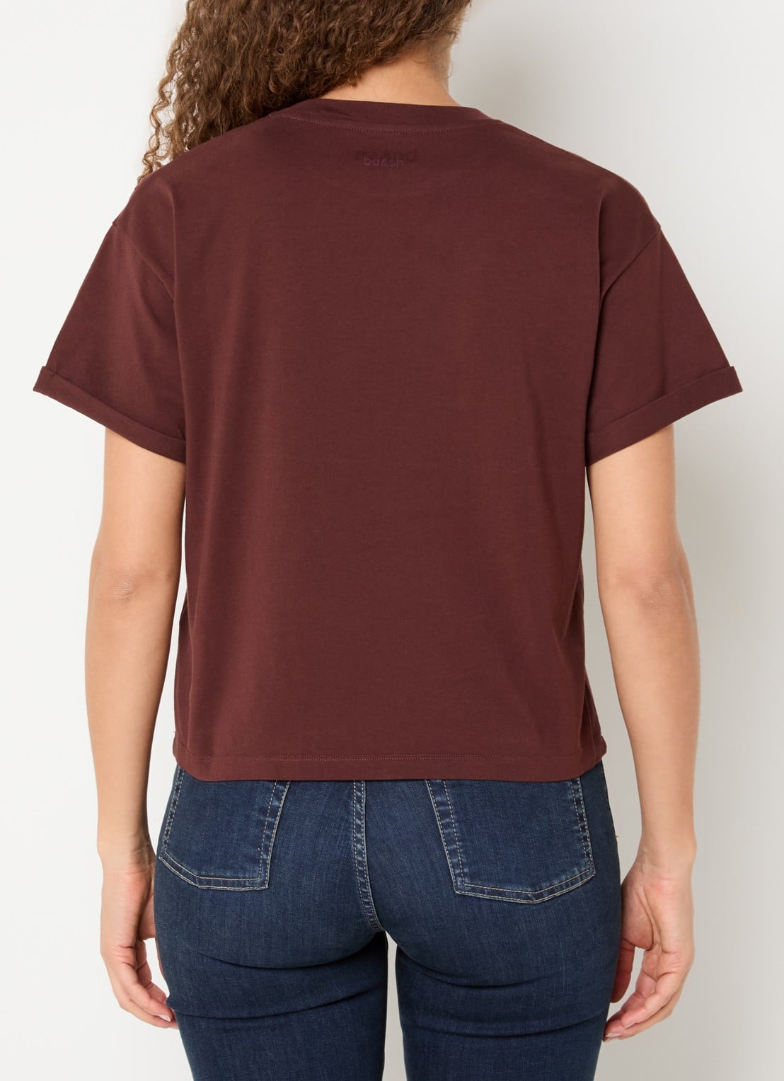 ba&sh Rosie T-shirt met stretch - achterkant 3 bordeauxrood