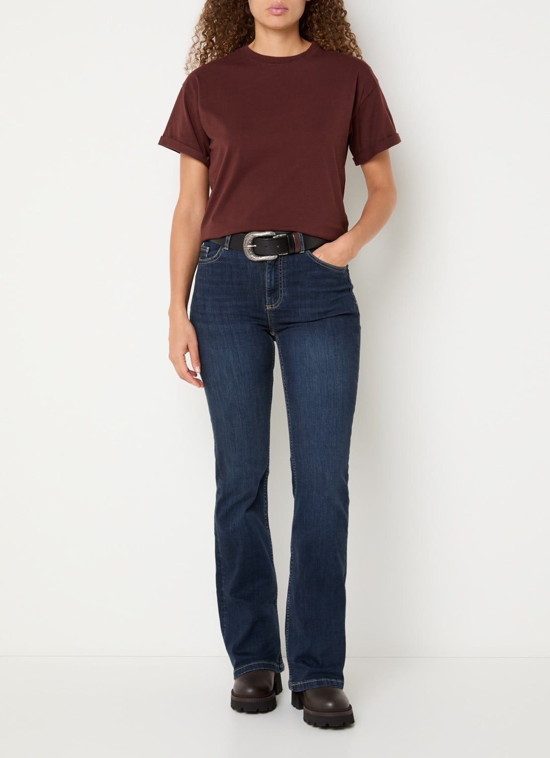 ba&sh Rosie T-shirt met stretch - voorkant 2 bordeauxrood