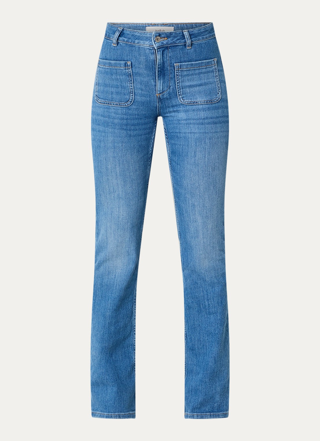 ba&sh Ross high waist slim fit jeans met medium wassing - voorkant 2 indigo