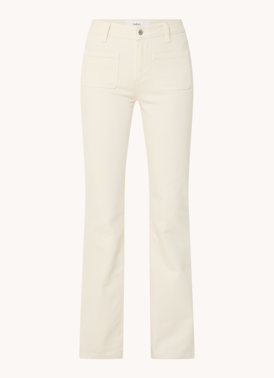 ba&sh Ross mid waist flared jeans met gekleurde wassing - voorkant 3 creme