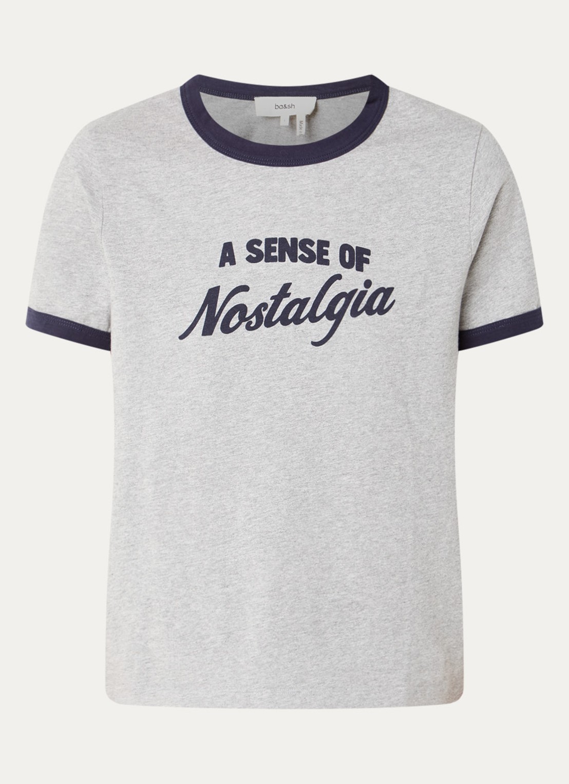 ba&sh Rosta T-shirt met print - voorkant 3 lichtgrijs