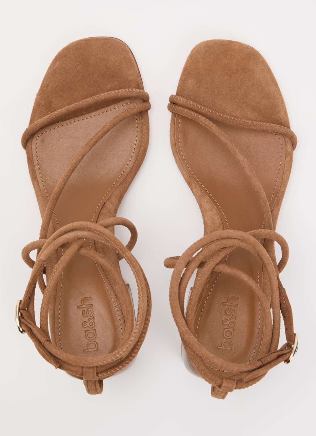 ba&sh Sandalette van suède - detail 4 bruin