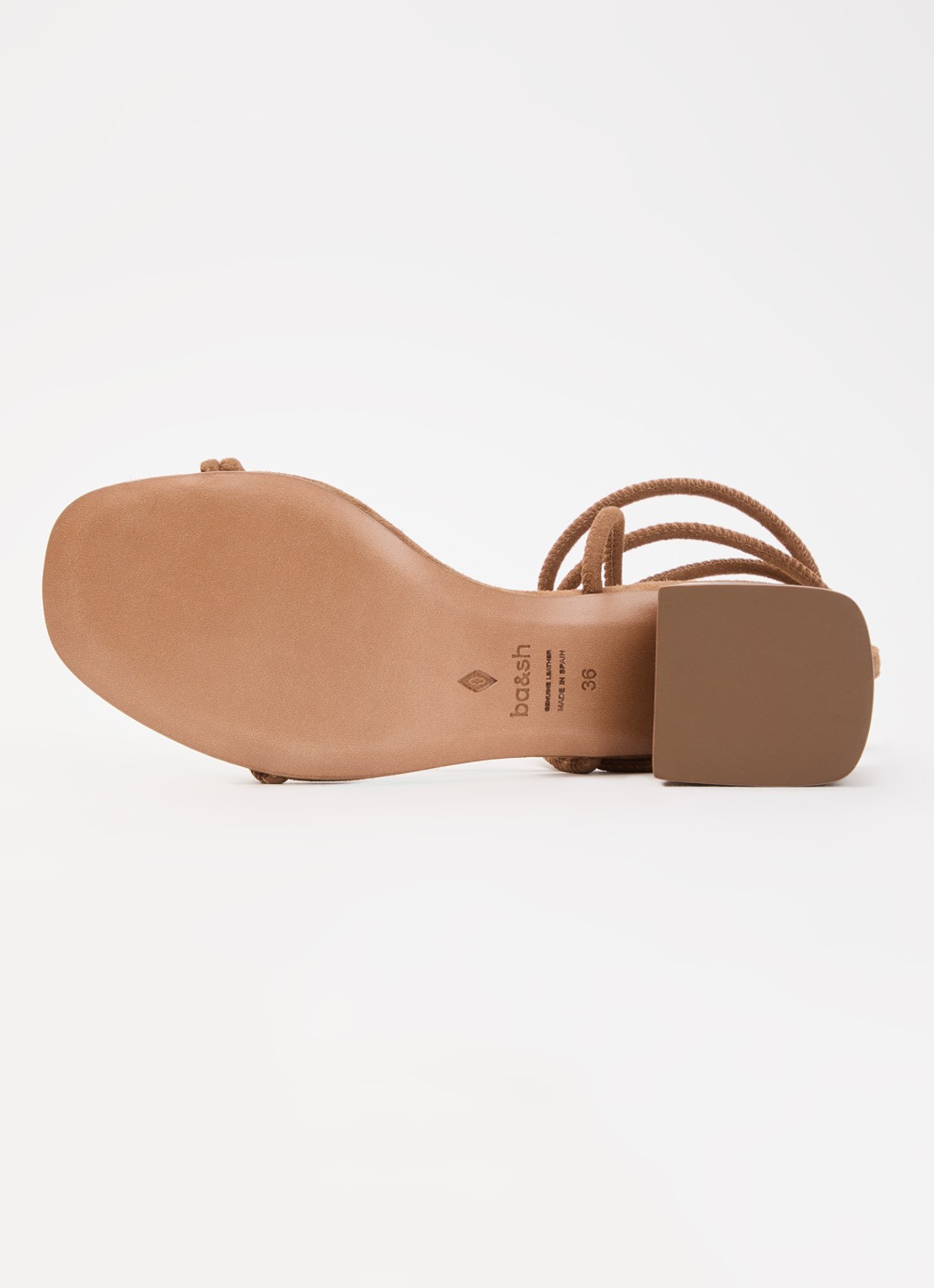 ba&sh Sandalette van suède - detail 5 bruin