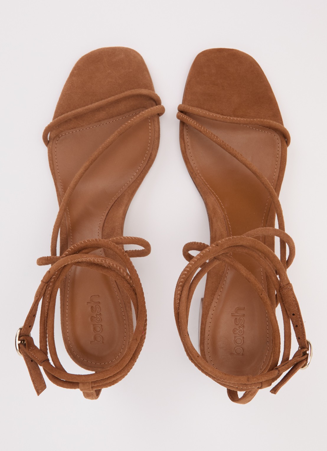 ba&sh Sandalette van suède - detail 5 bruin