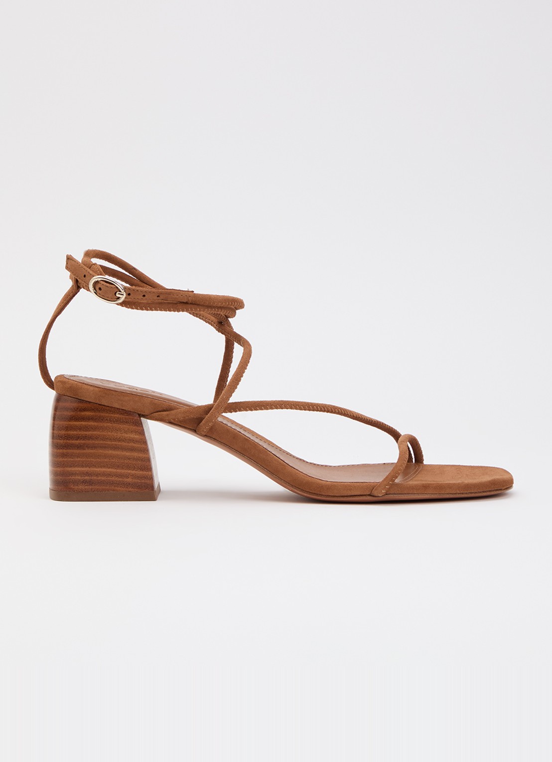 ba&sh Sandalette van suède - voorkant 9 bruin