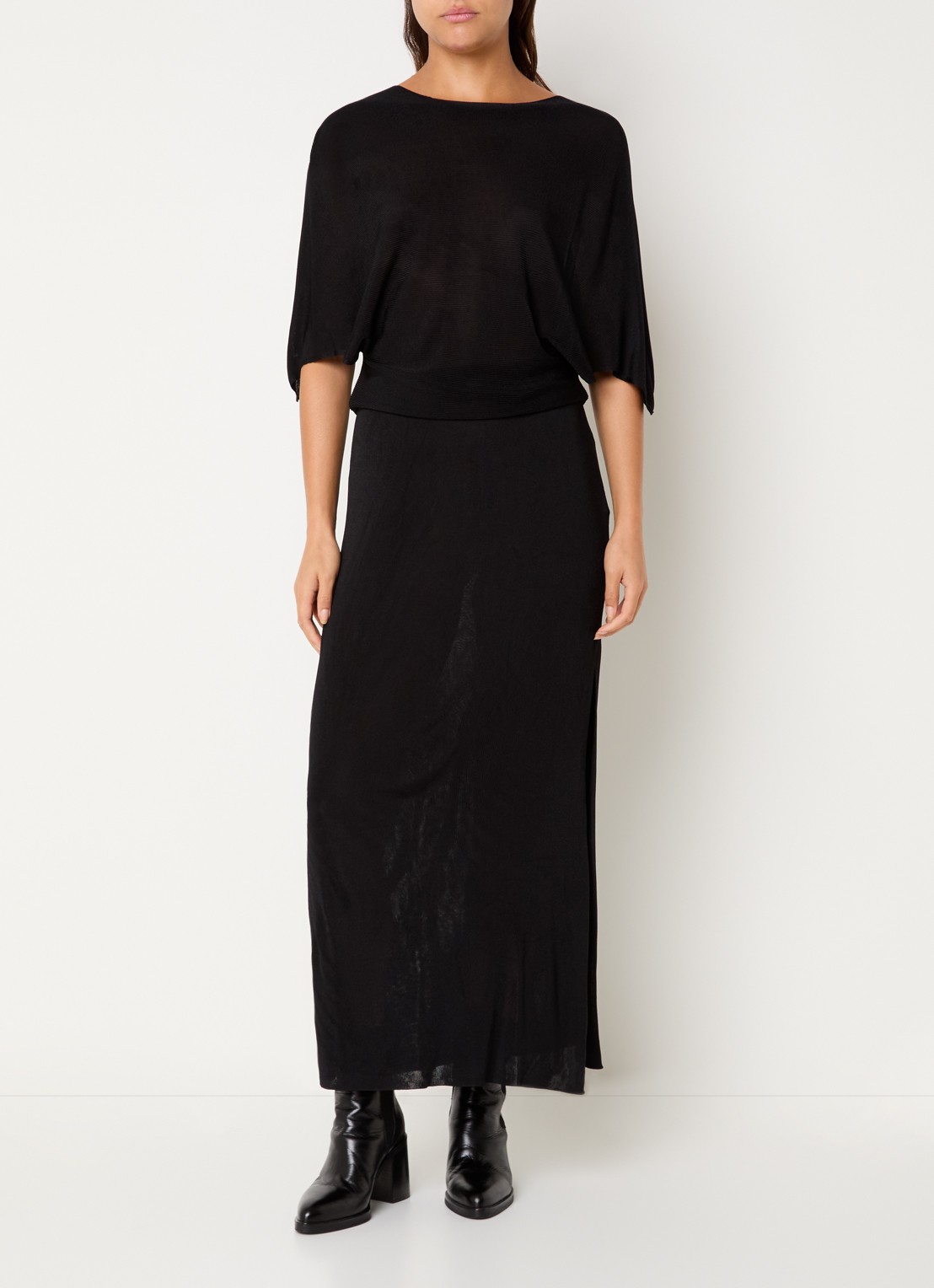 ba&sh Sanna semi-transparante jurk met split - detail zwart