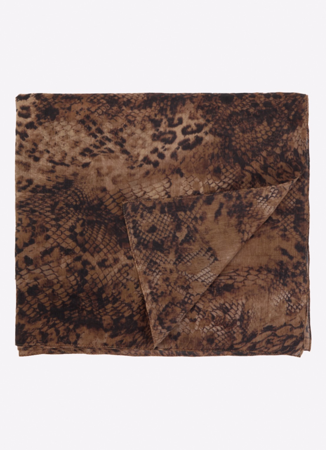 ba&sh Sara sjaal in katoenblend met dierenprint 110 x 130 cm  - voorkant 3 bruin