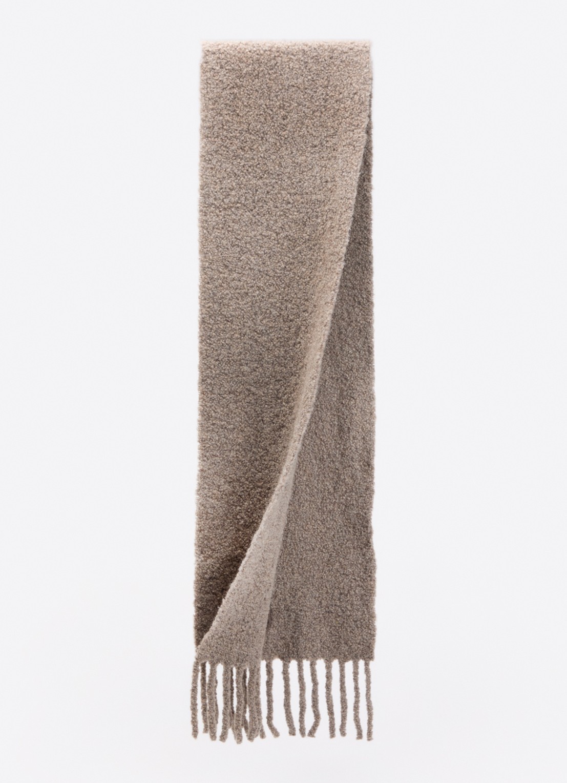 ba&sh Sasha sjaal in alpaca wolblend 180 x 26 cm - detail donkerbeige