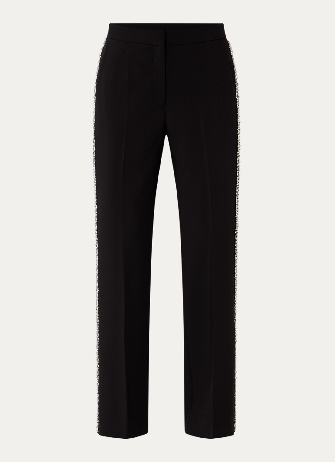 ba&sh Saul high waist wide fit pantalon met strass - voorkant 2 zwart