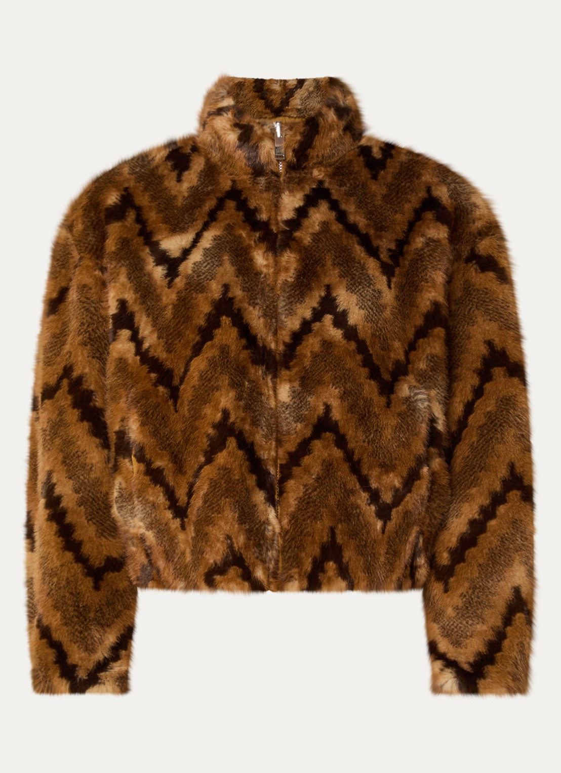 ba&sh Serge reversible jack met details van imitatiebont - voorkant 3 camel