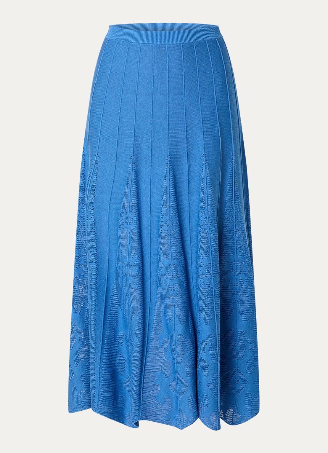 ba&sh Serta grofgebreide midi rok met ingebreid patroon - voorkant 2 blauw