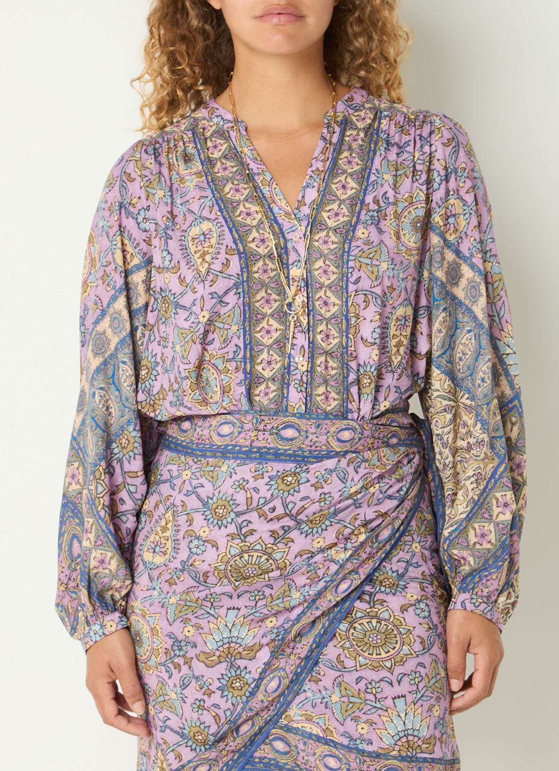 ba&sh Simi blouse met print - detail paars