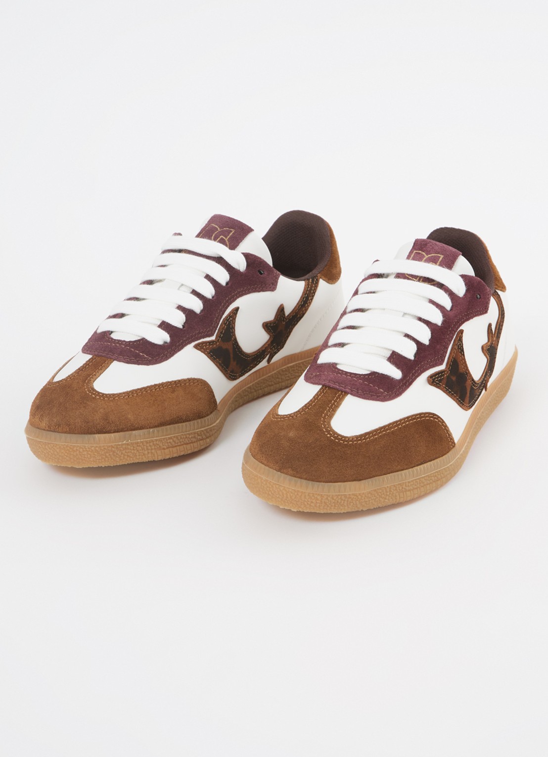 ba&sh Sneaker van leer met suède details - detail 2 bruin