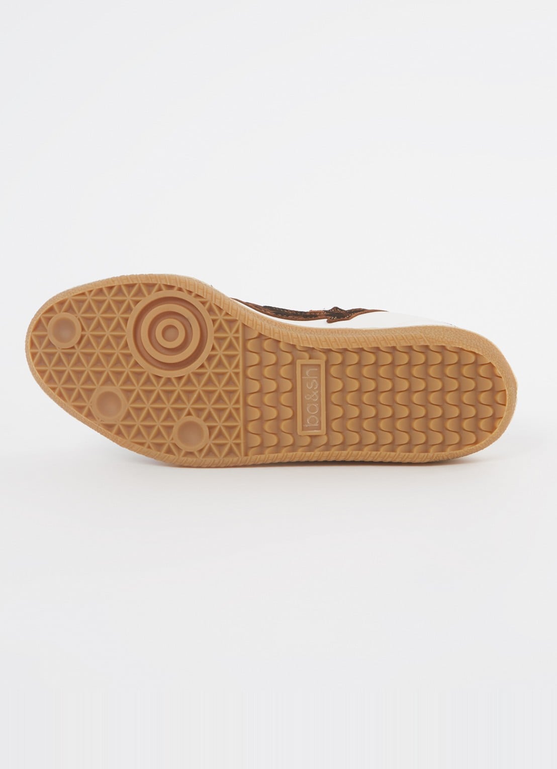 ba&sh Sneaker van leer met suède details - detail 4 bruin