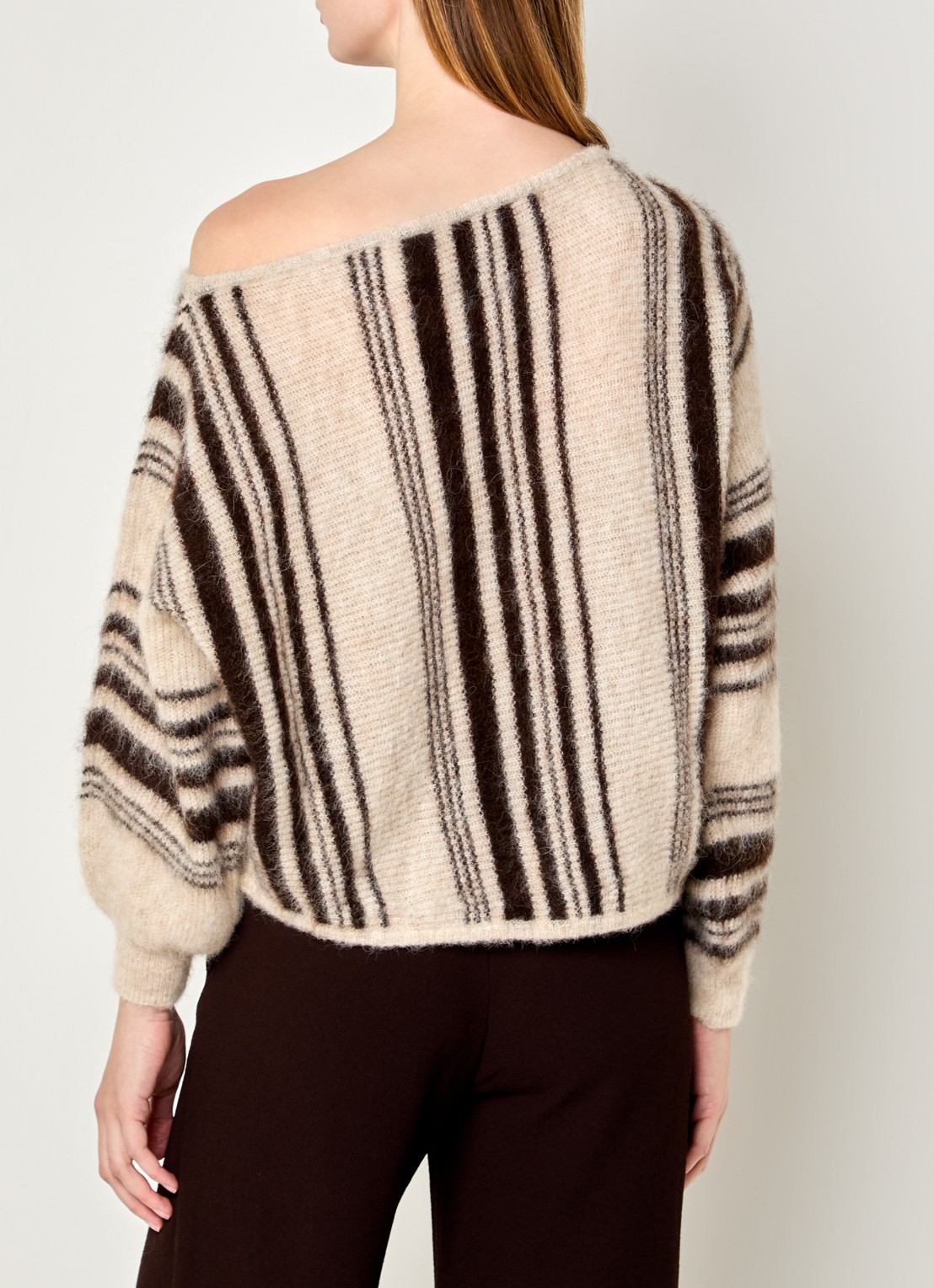 ba&sh Suela grofgebreide trui in alpaca wolblend - achterkant zwart