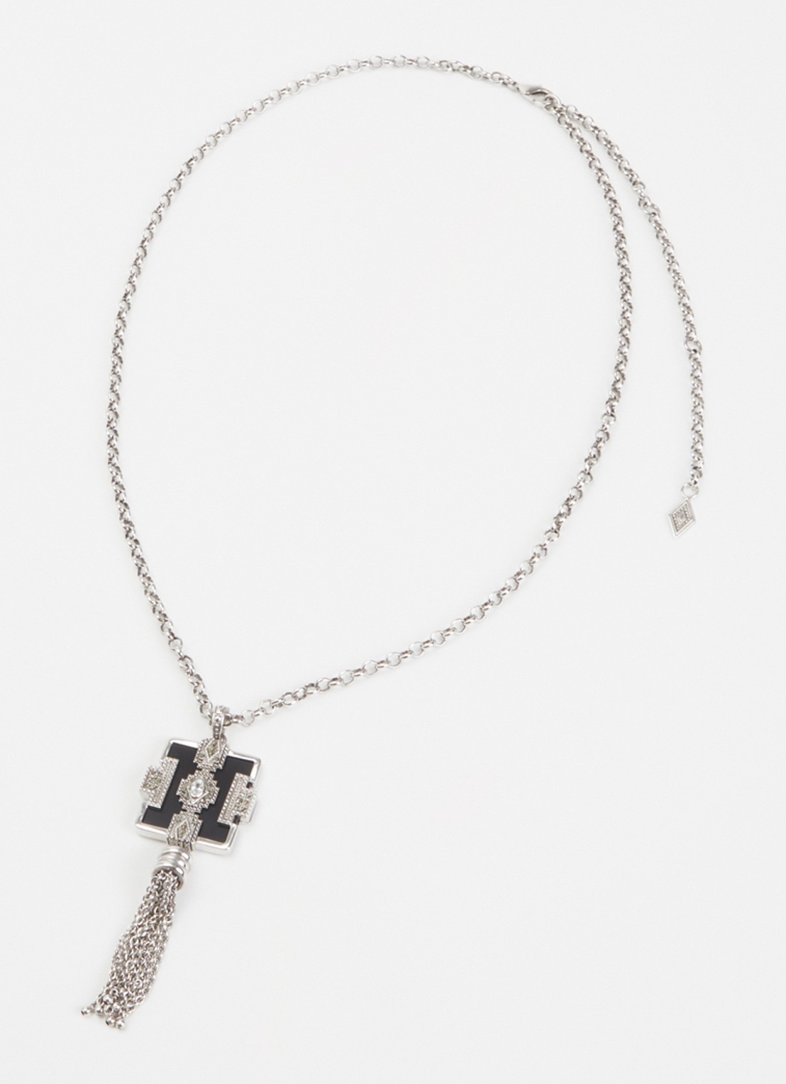 ba&sh Suzanne ketting met kristal - detail zilver