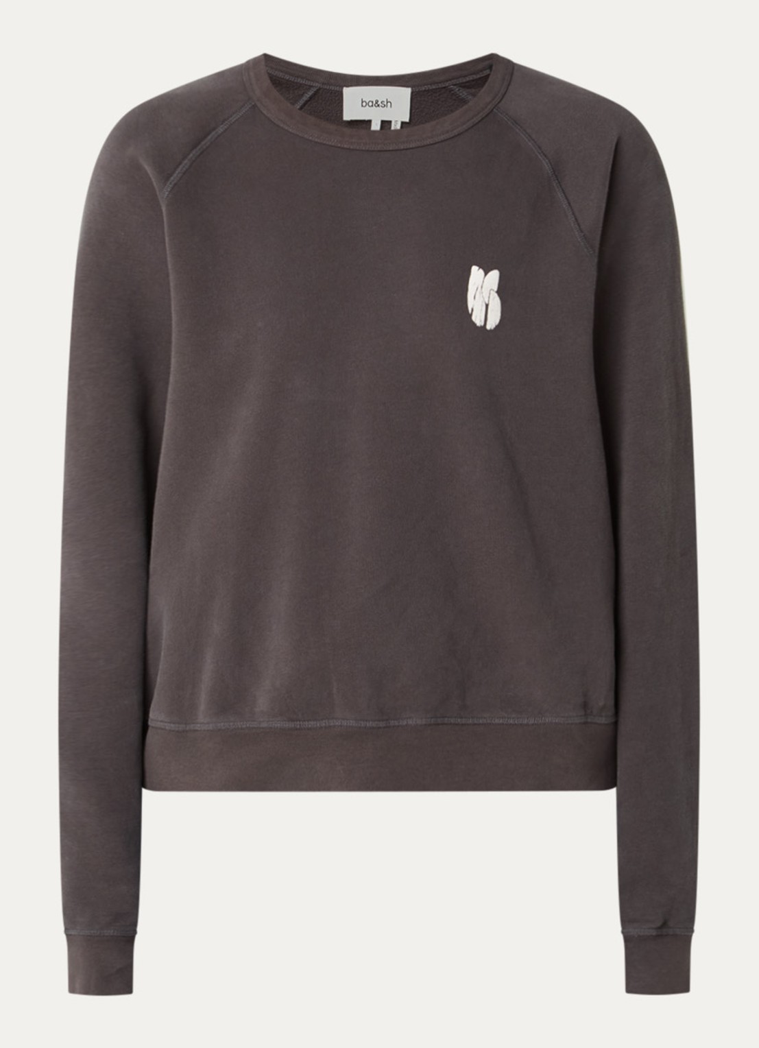 ba&sh Swing sweater met front- en backprint - voorkant antraciet