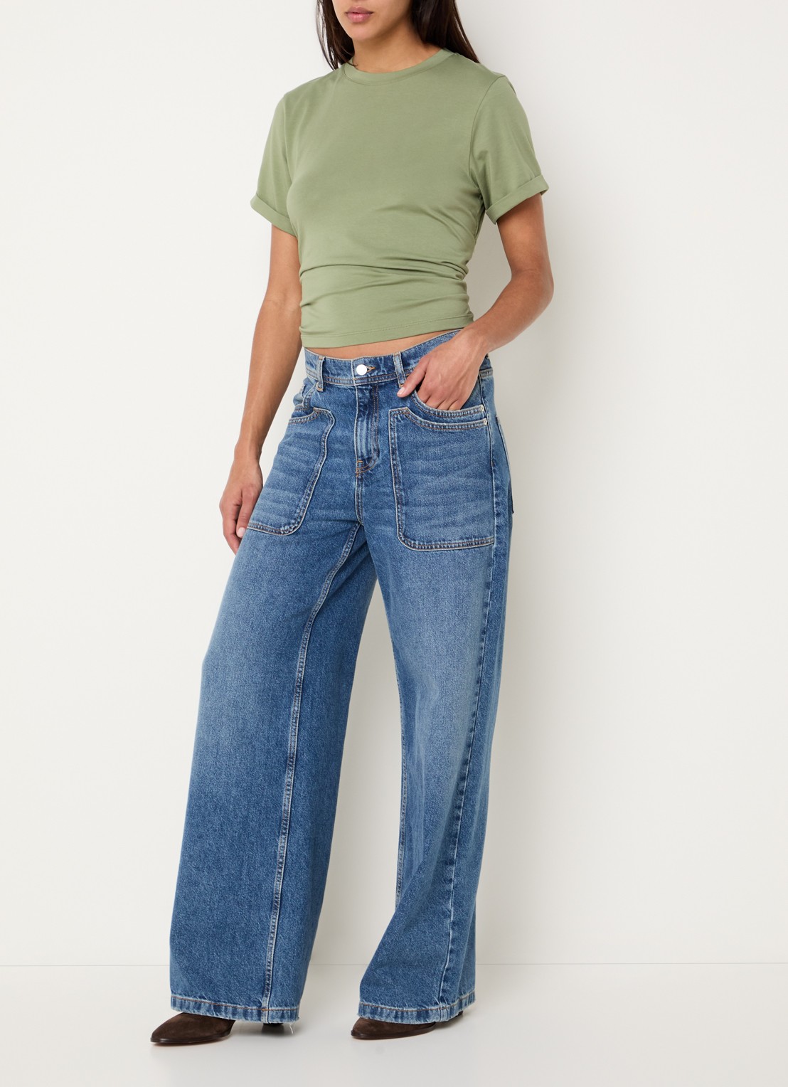 ba&sh T-shirt met cut-out detail - voorkant 3 groen