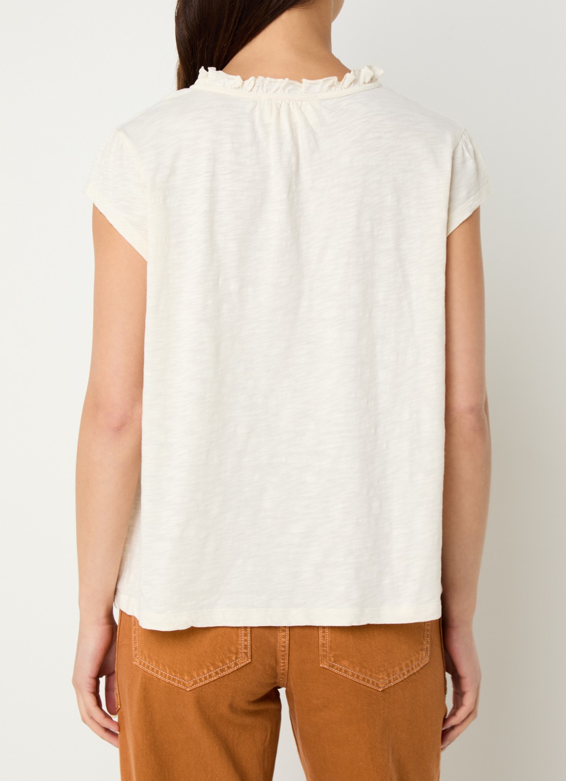 ba&sh T-shirt met gemêleerd dessin - achterkant 4 gebroken wit