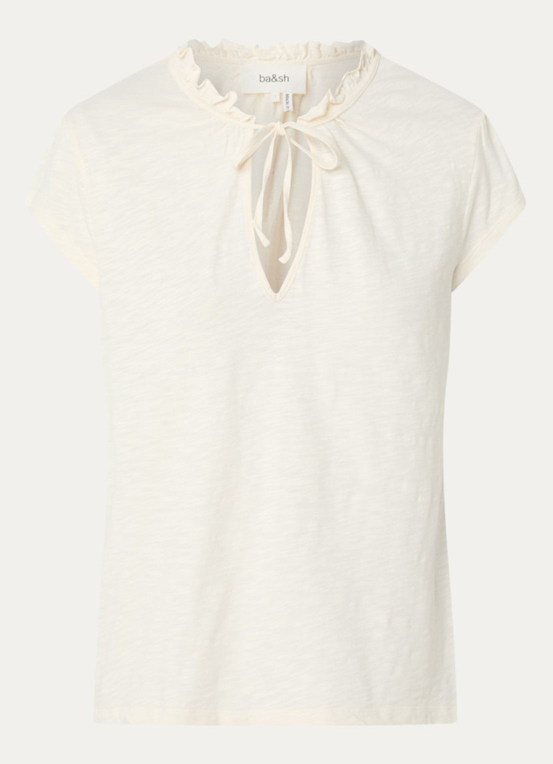 ba&sh T-shirt met gemêleerd dessin - voorkant gebroken wit