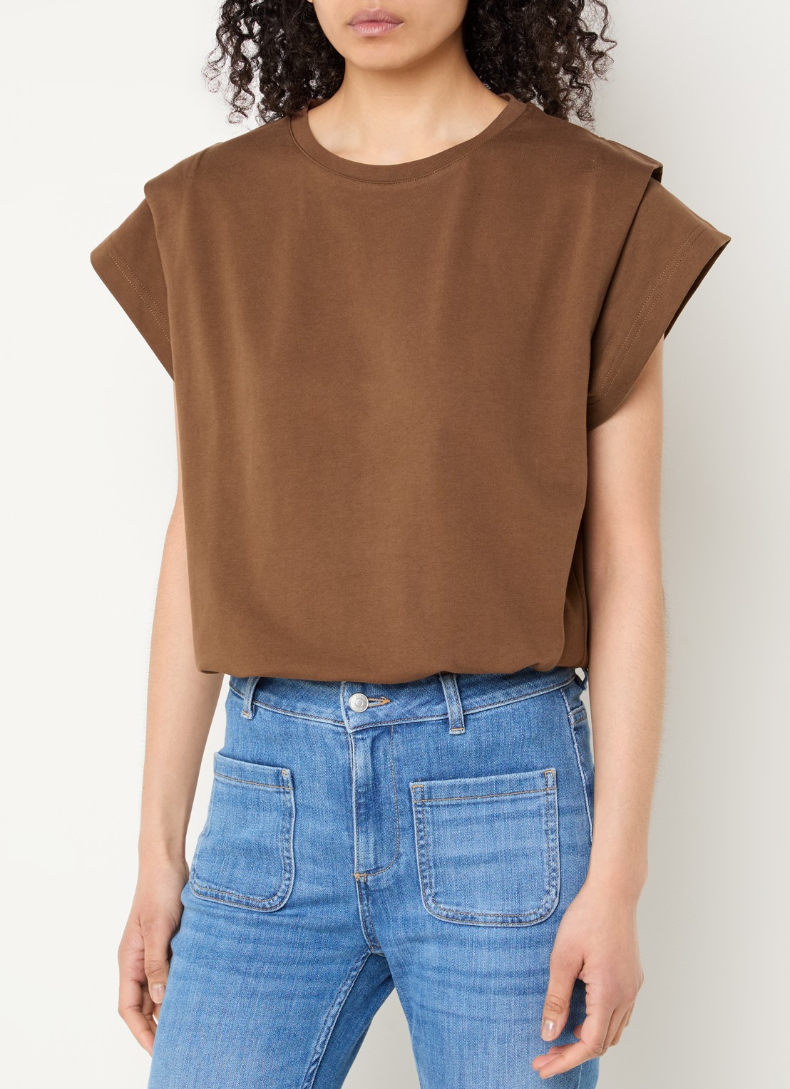 ba&sh T-shirt met ronde hals  - detail 4 bruin