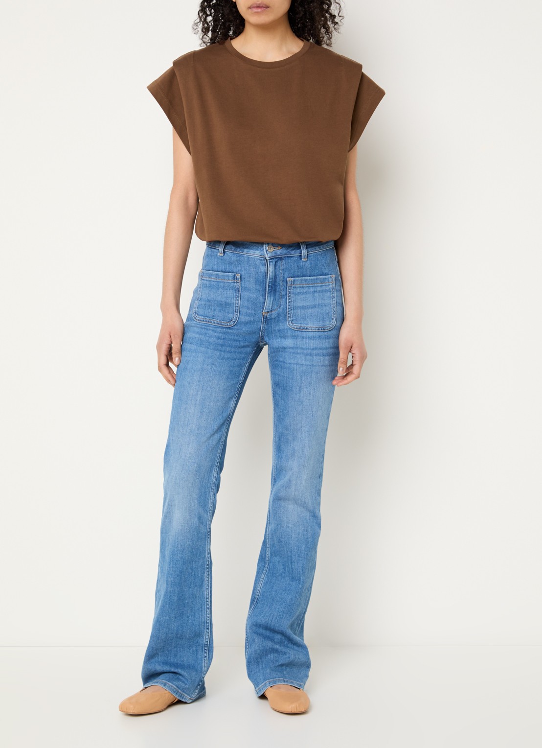 ba&sh T-shirt met ronde hals  - voorkant 2 bruin