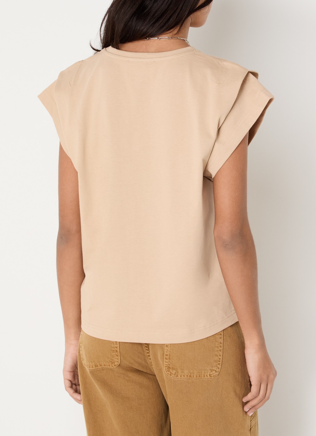 ba&sh T-shirt met ronde hals  - achterkant 4 beige