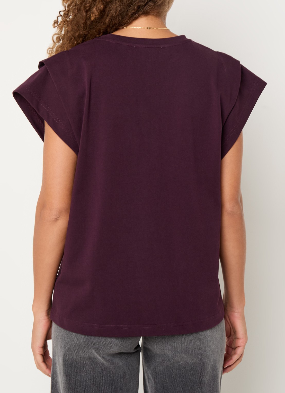 ba&sh T-shirt met stretch - achterkant bordeauxrood
