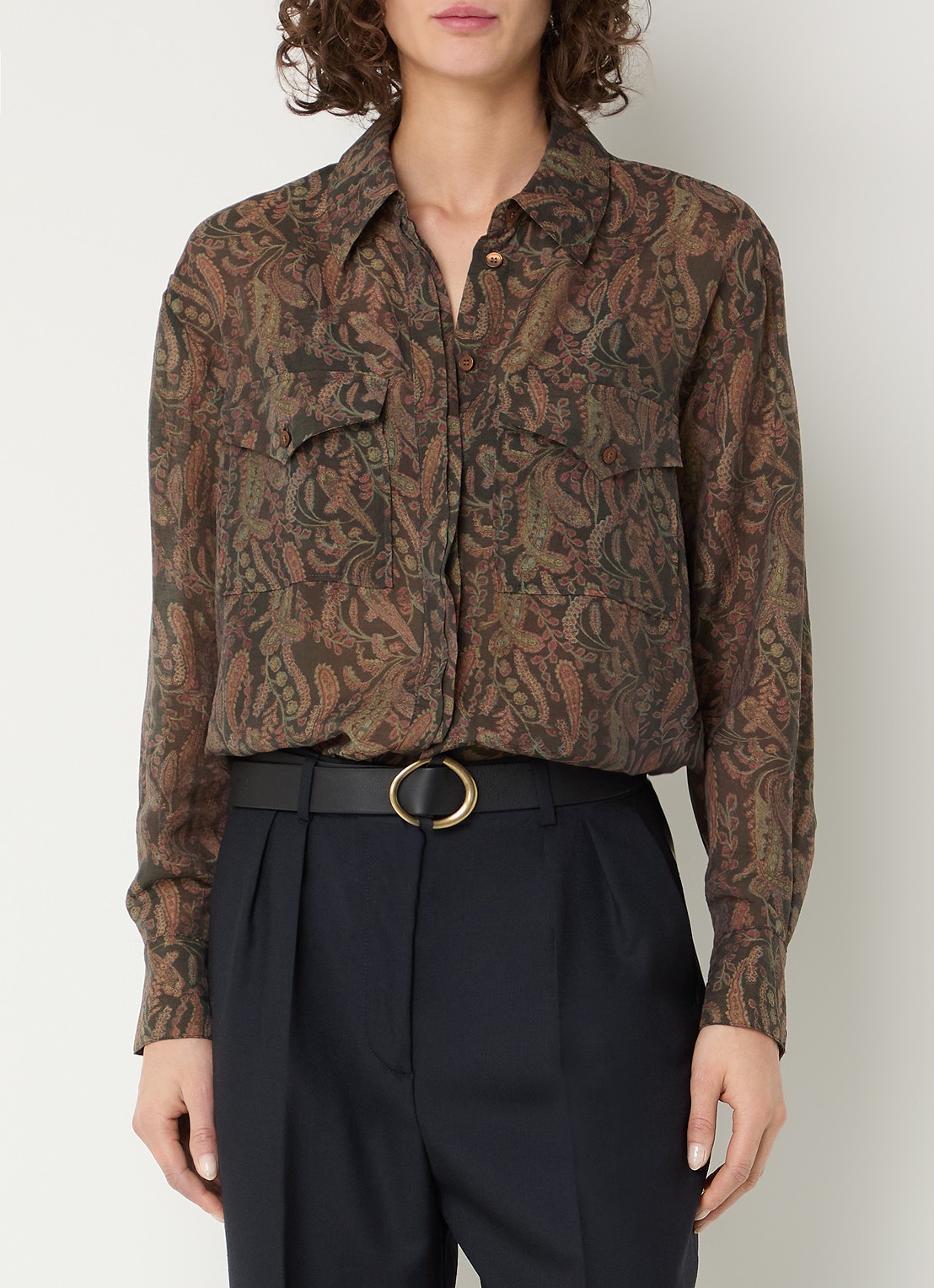 ba&sh Tao blouse met print - detail khaki