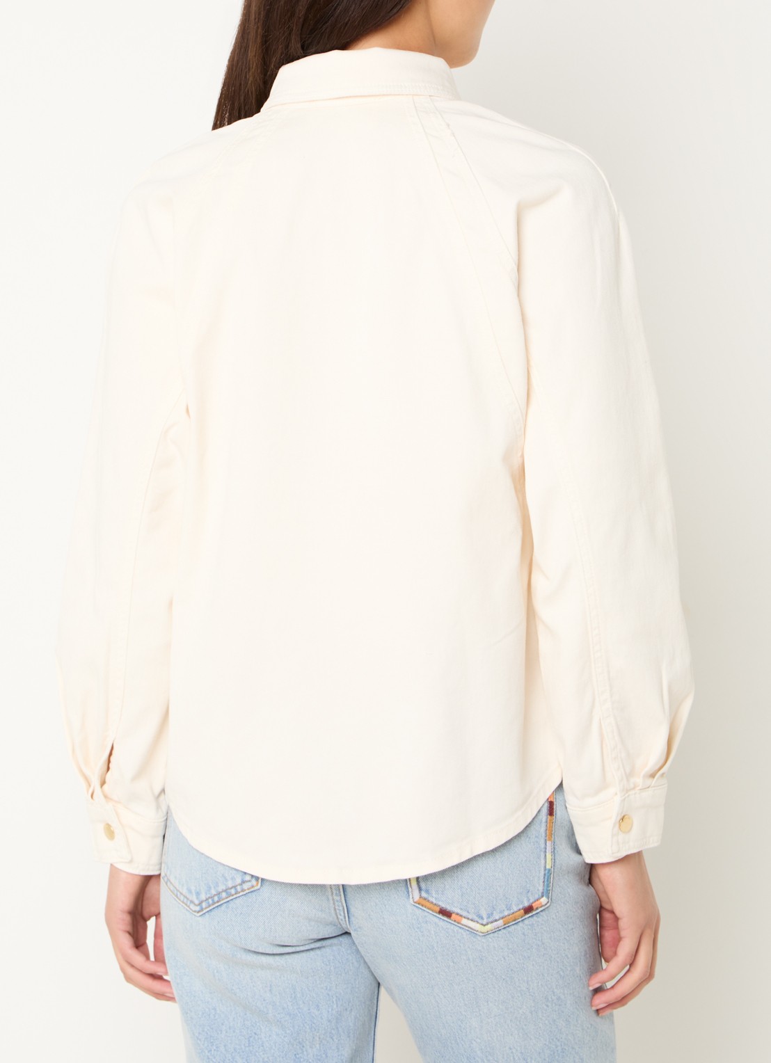 ba&sh Terra overshirt van denim - achterkant creme