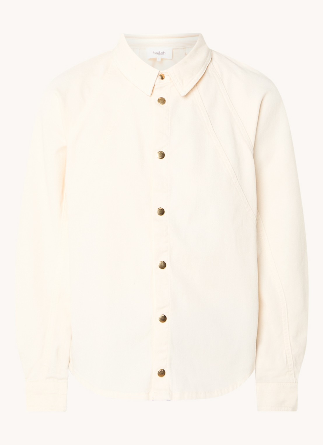 ba&sh Terra overshirt van denim - voorkant 2 creme