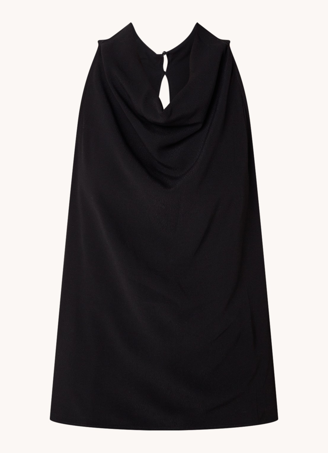 ba&sh Tindy haltertop met watervalhals - voorkant 3 zwart
