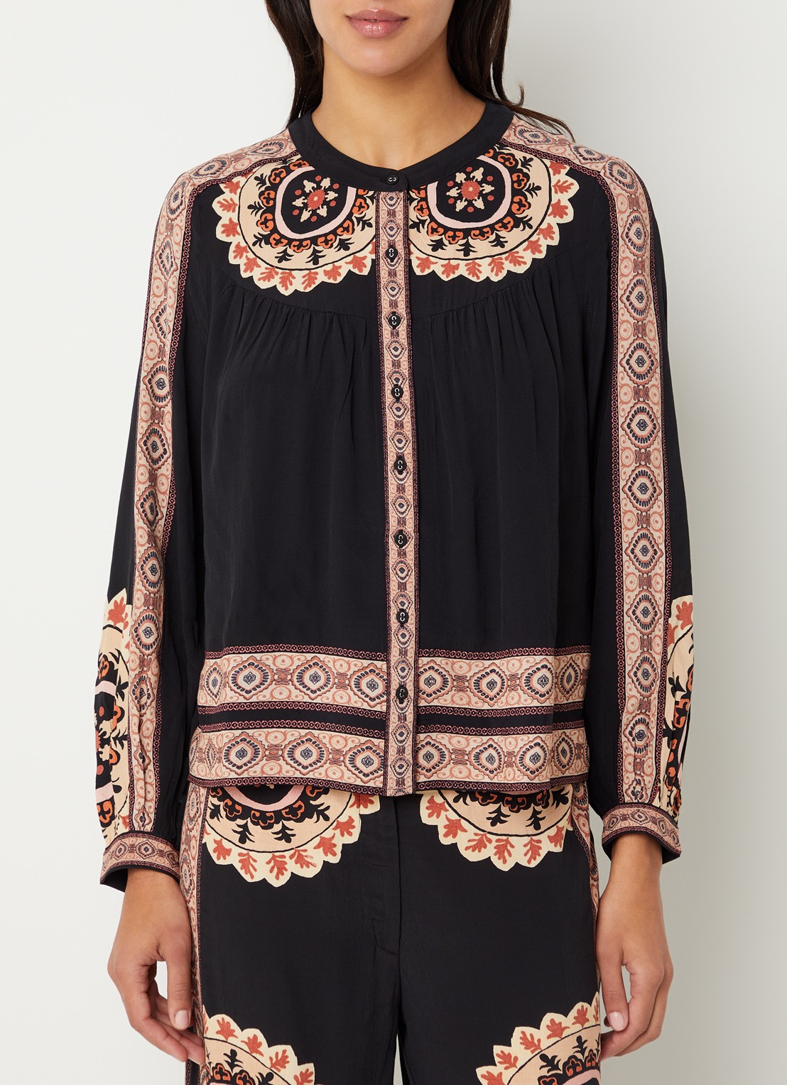 ba&sh Valda blouse met print - detail 2 zwart