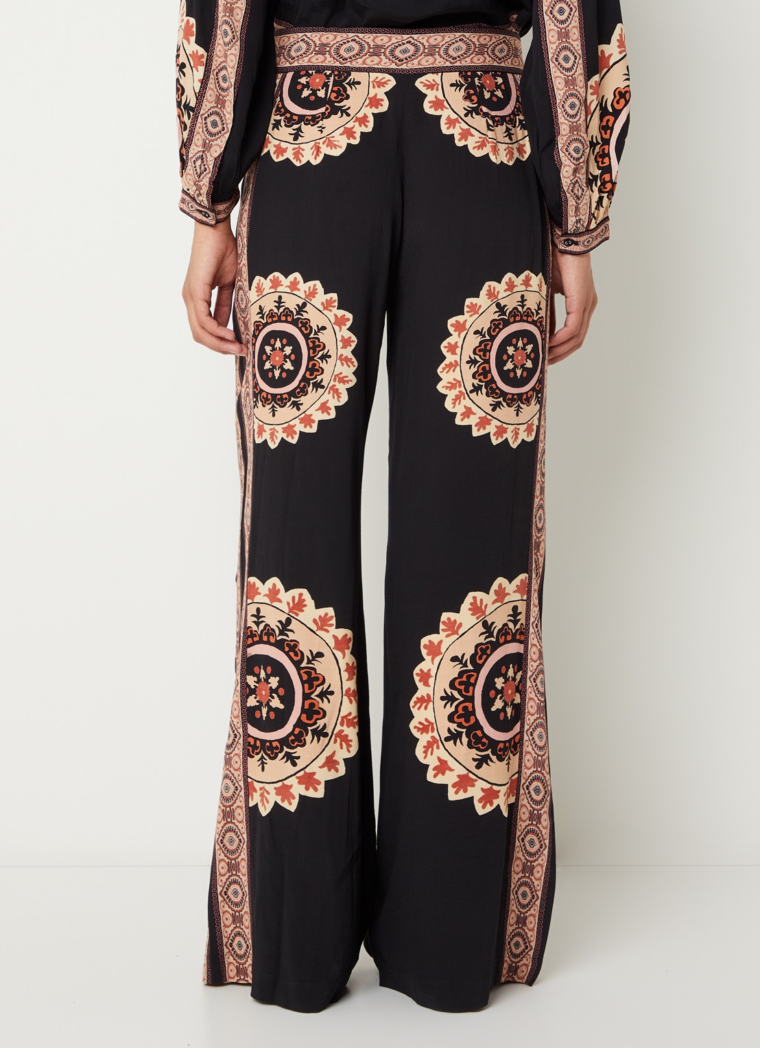 ba&sh Valla loose fit broek met bloemenprint - achterkant 4 zwart
