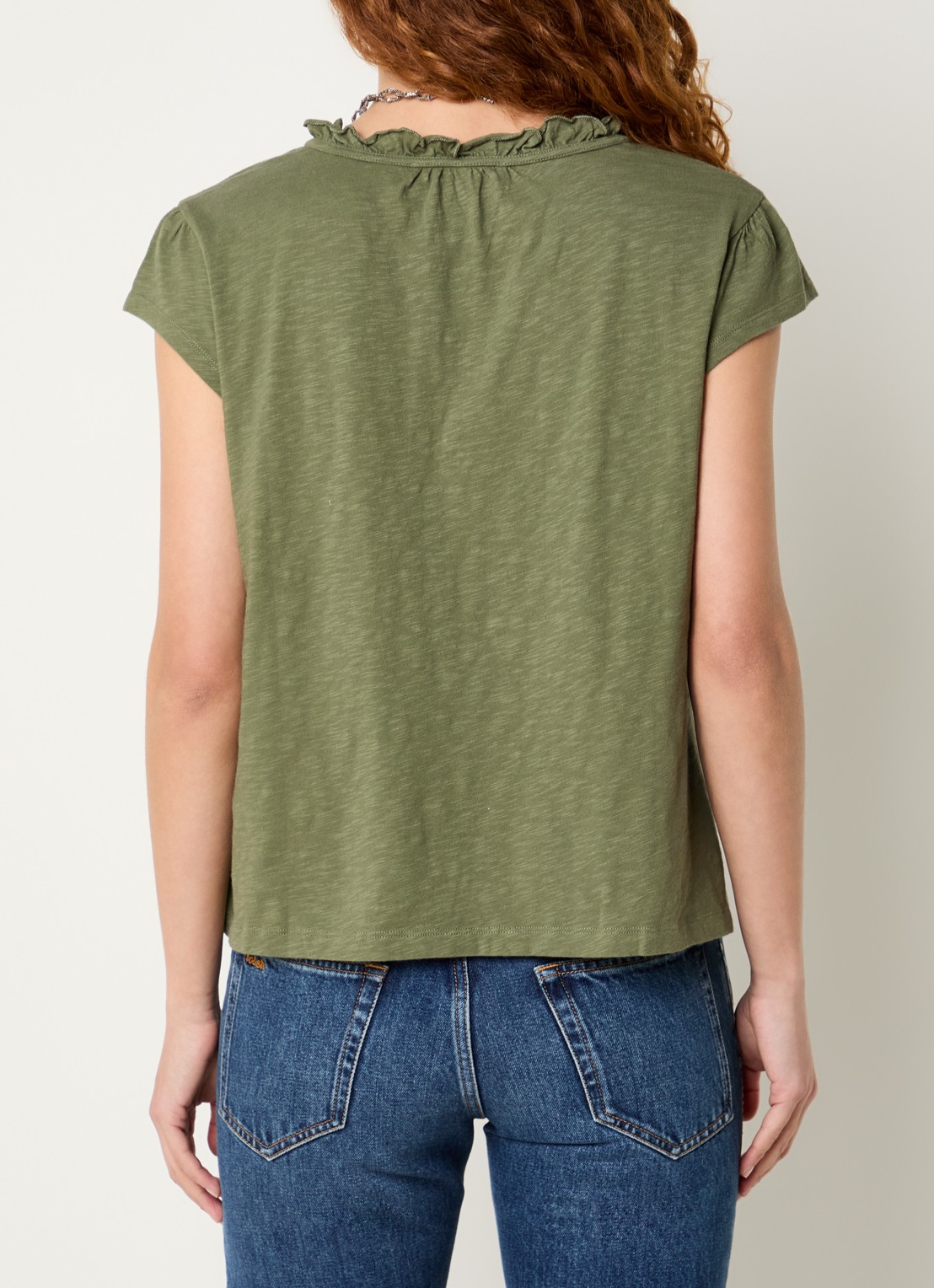 ba&sh Very top met strikkraag - achterkant 4 khaki
