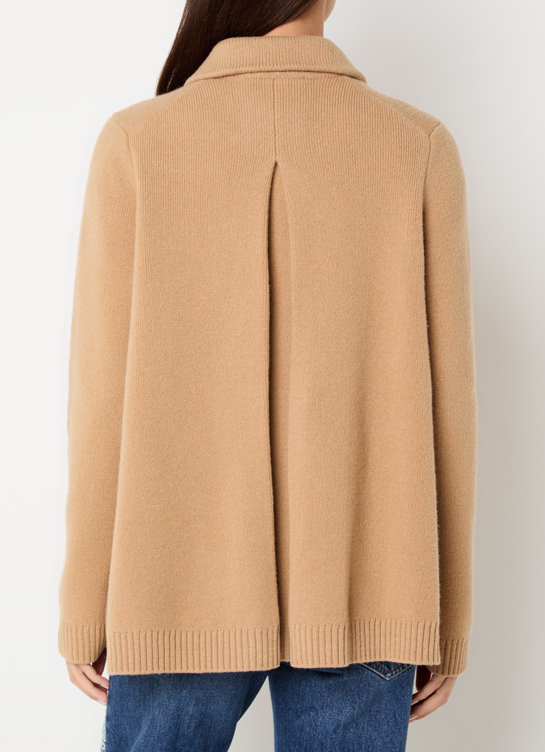 ba&sh Vesta grofgebreid vest in wolblend - achterkant 3 camel